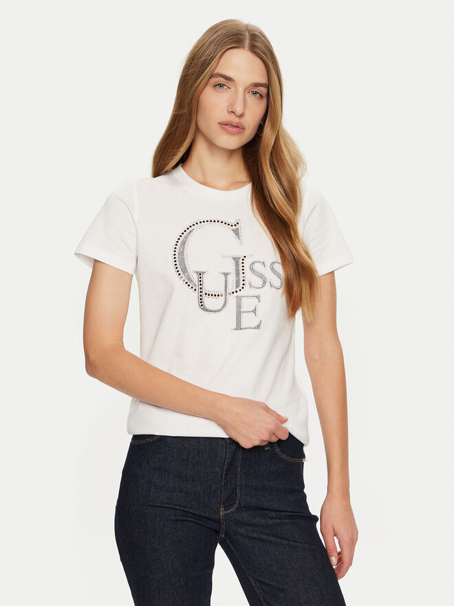 Guess Guess Marškinėliai W4BI16 I3Z14 Balta Regular Fit