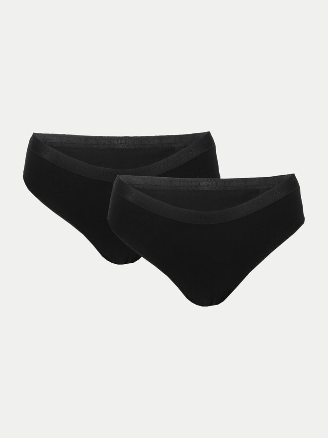 4F 4F 2er-Set klassische Damenslips 4FWMM00UPTSF025 Schwarz