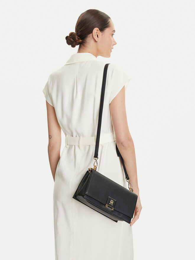 Tommy Hilfiger Ročna torba Tommy Hilfiger Th Her Med Crossover AW0AW17216 Črna