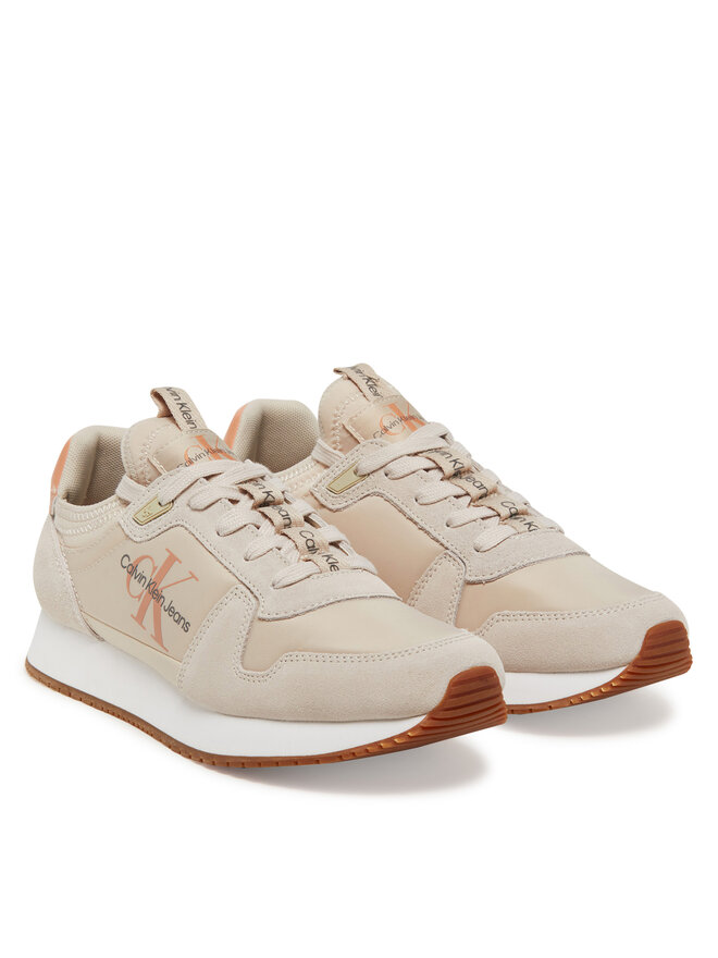 Calvin Klein Jeans Sneakers Calvin Klein Jeans Runner Sock Laceup Ny-Lth Wn YW0YW00840 Beige