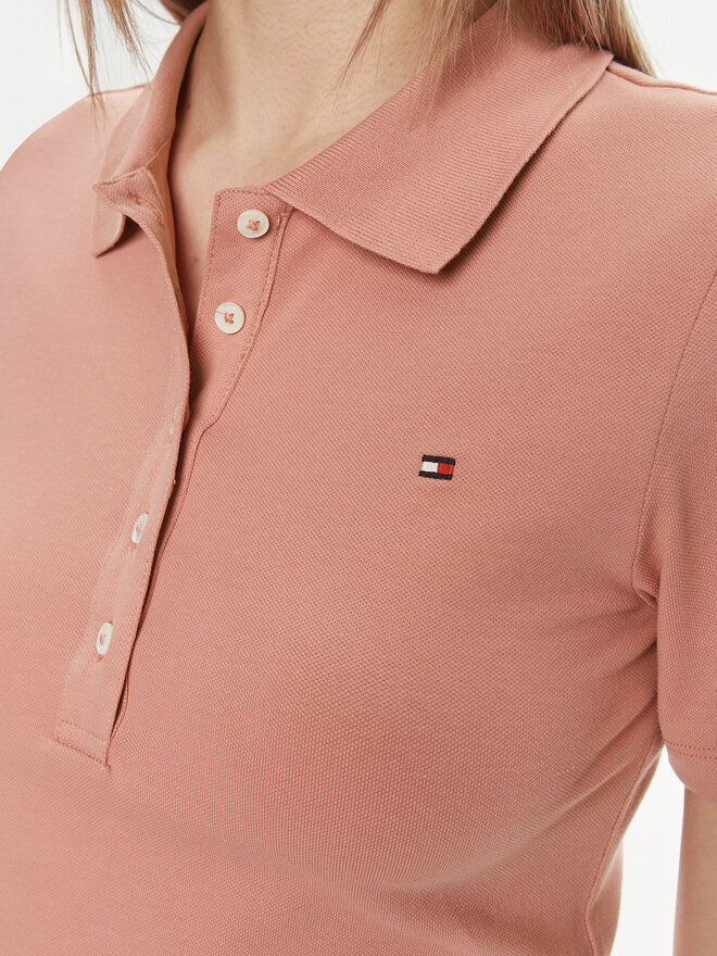 Tommy Hilfiger Tommy Hilfiger Pólóing 1985 WW0WW37823 Rózsaszín Slim Fit