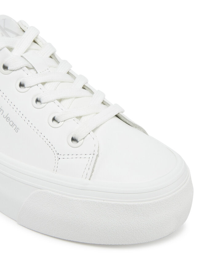 Calvin Klein Jeans Sneakersy Calvin Klein Jeans Vulc Flatform Low Mg Lth YW0YW01771 Biały