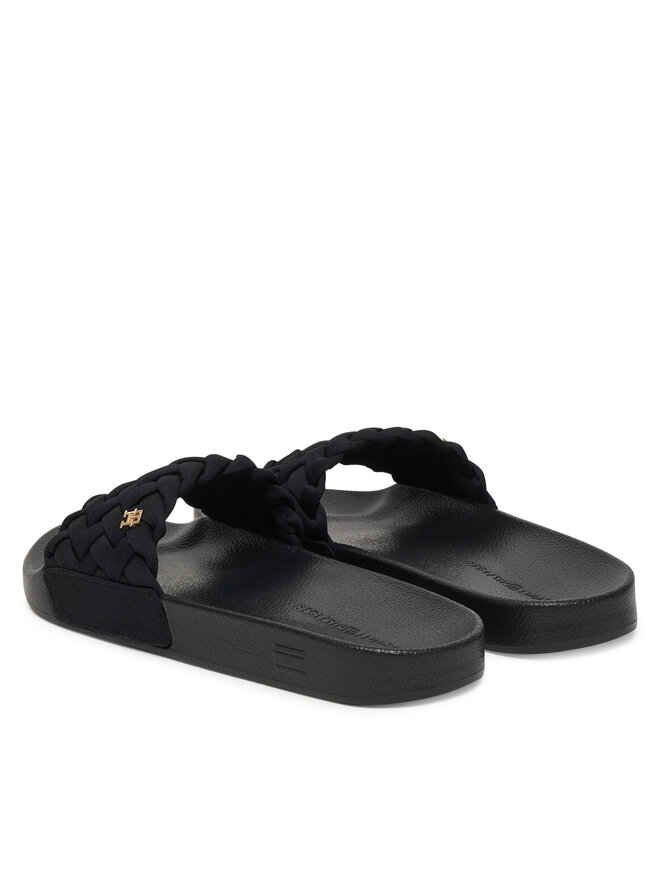 Tommy Hilfiger Pantoletten Tommy Hilfiger Th Braided Pool Slide FW0FW09203 Schwarz