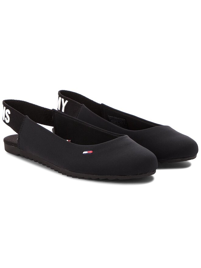 Sandalen Tommy Jeans Sporty Sling Back Ballerina EN0EN00163 Schwarz eschuhe