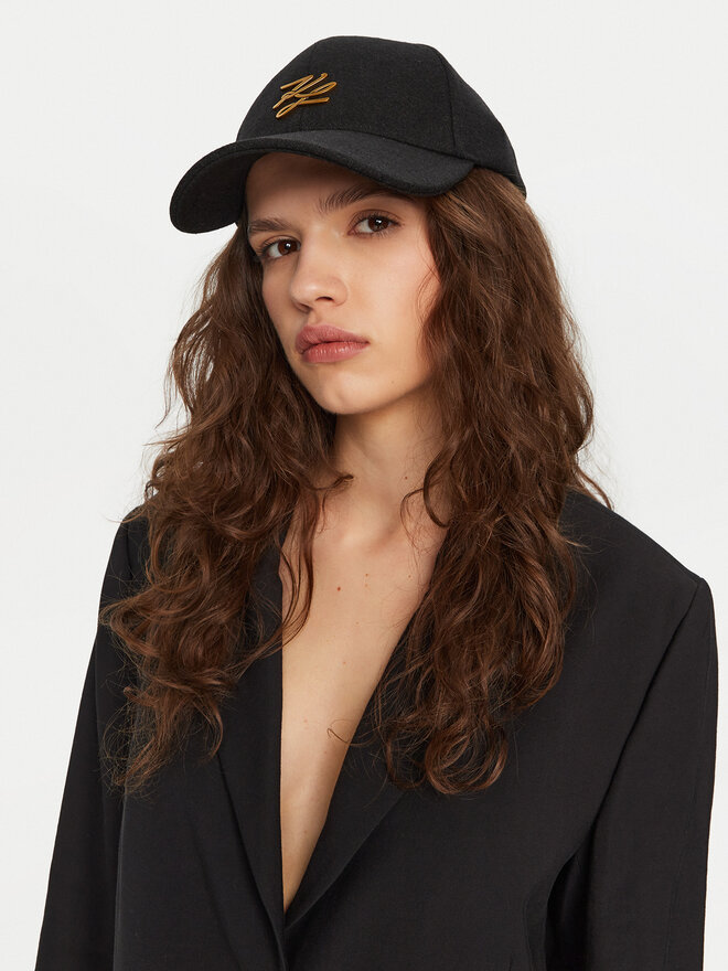 KARL LAGERFELD Шапка с козирка KARL LAGERFELD A1W33065 Черен