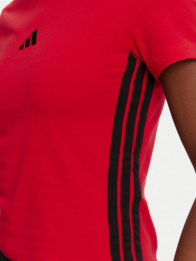 adidas adidas Футболка Essentials 3-Stripes JE1242 Червоний Slim Fit