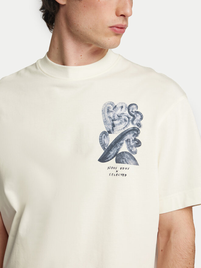 Selected Homme Selected Homme Camiseta Will 16097225 Écru Relaxed Fit