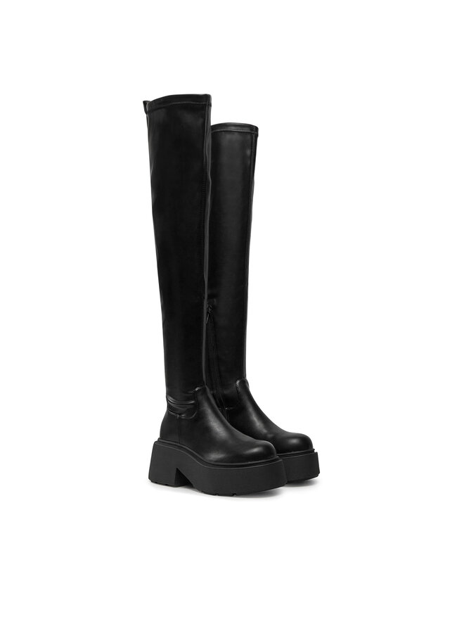 Buffalo Ботуши Buffalo Vicious Stretch Overknee 1223076 Черен