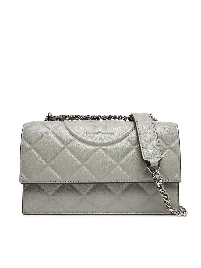 Tory Burch Дамска чанта Tory Burch Fleming Small Convertible Shoulder Bag 164800 Сив