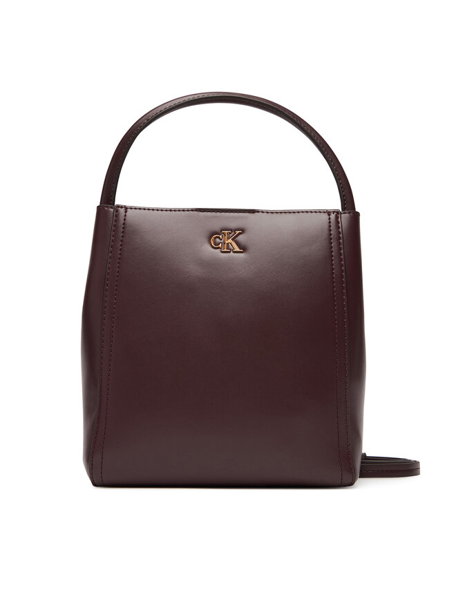 Calvin Klein Ročna torba Calvin Klein Ck Bucket With Strap LV04F3174G Bordo rdeča