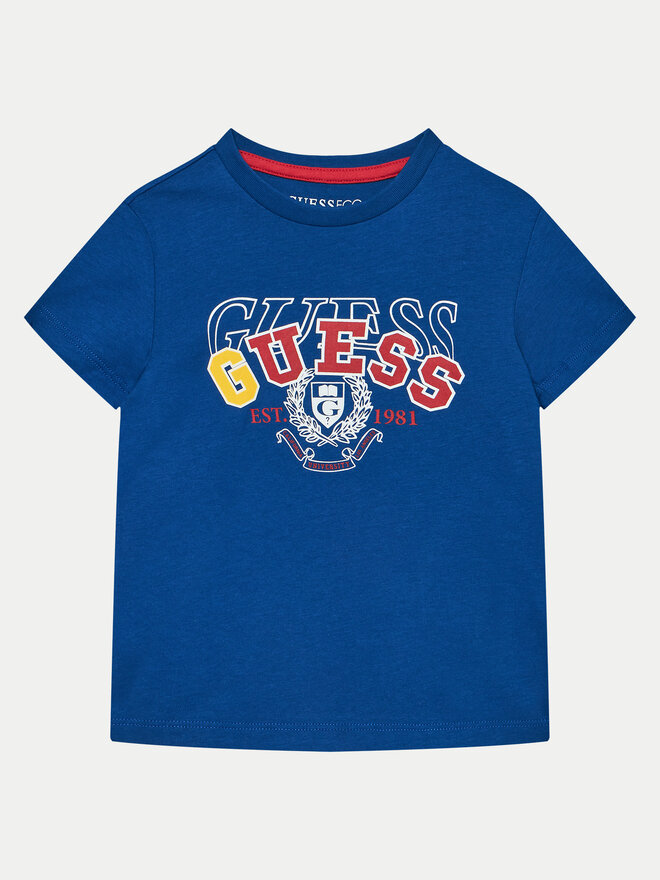 Guess Guess Marškinėliai N5RI00 K8HM4 Mėlyna Regular Fit