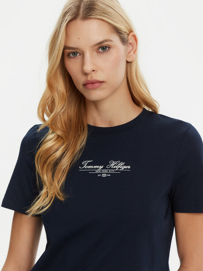 Tommy Hilfiger Tommy Hilfiger T-Shirt WW0WW45428 Dunkelblau Regular Fit