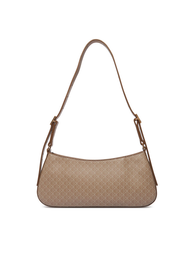 Calvin Klein Handtasche Calvin Klein Emblem Aop Small Shoulder Bag LV04F3324G Beige