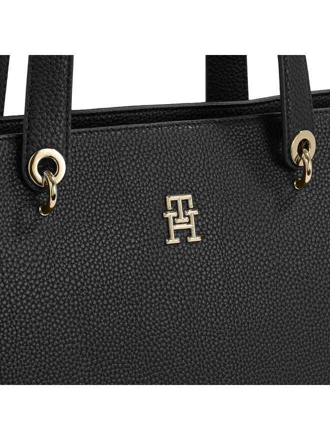 Tommy Hilfiger Handtasche Tommy Hilfiger Th Emblem Tote AW0AW15178 Schwarz