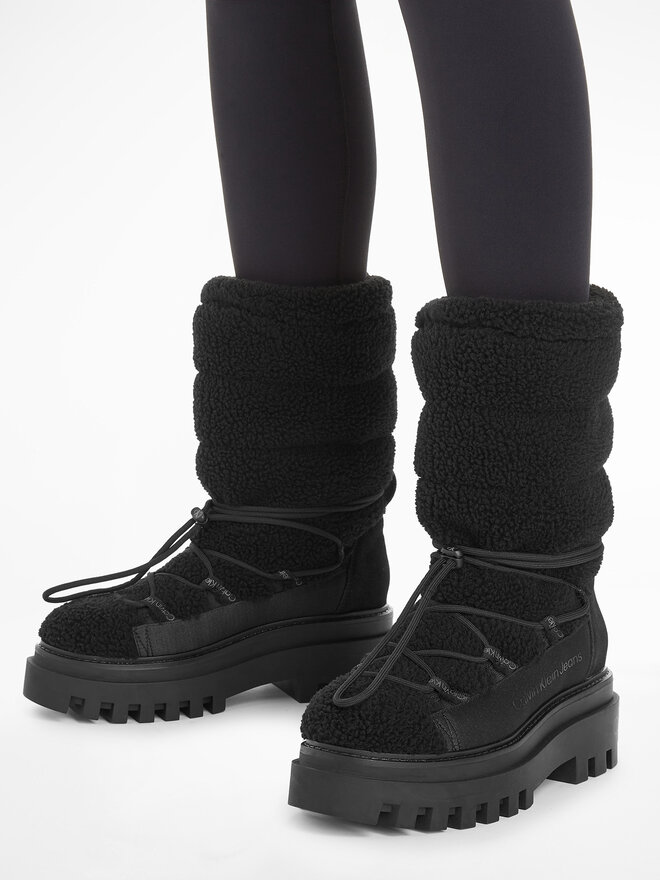 Calvin Klein Jeans Schneeschuhe Calvin Klein Jeans Flatform Snow Boot Sherpa Wn YW0YW01195 Schwarz