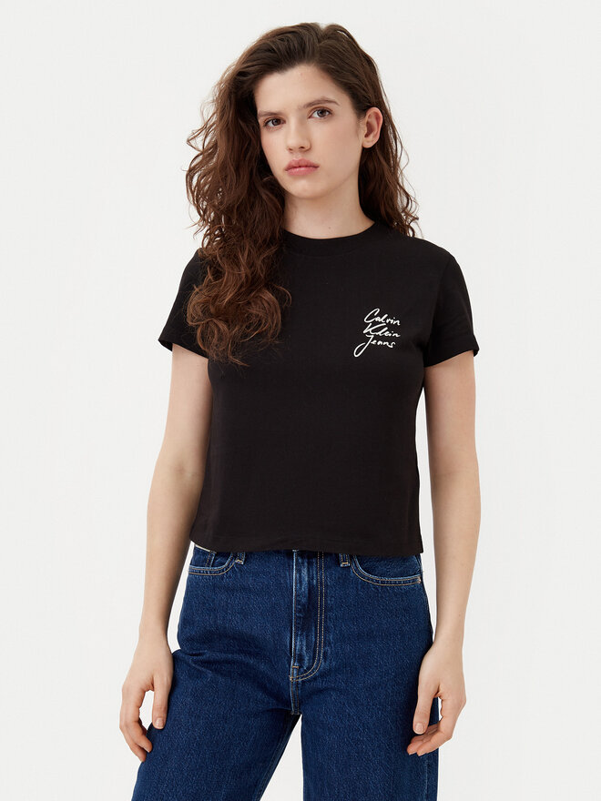 Calvin Klein Jeans Calvin Klein Jeans Camiseta Script Institutional J20J224984 Negro Slim Fit