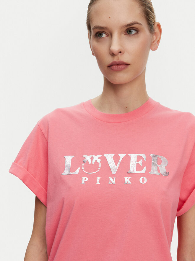 PINKO PINKO Футболка 104605 A2D1 N55 Рожевий Regular Fit