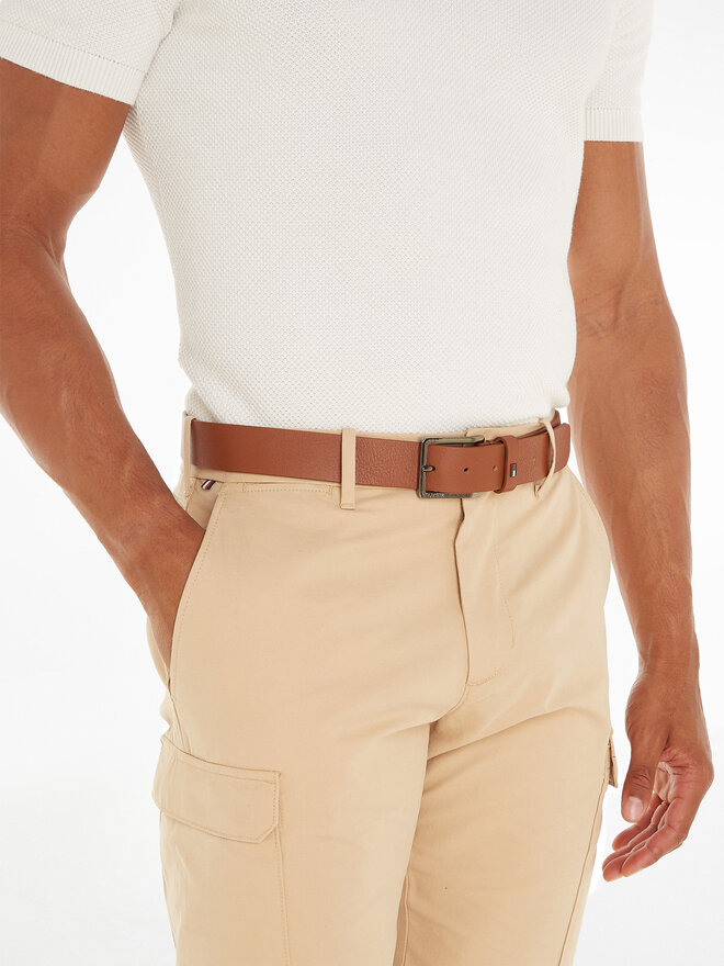 Tommy Hilfiger Ζώνη Ανδρική Tommy Hilfiger Oliver 3.5 Ext AM0AM12298 Καφέ