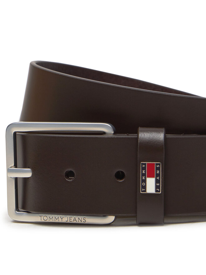 Tommy Jeans Pánsky opasok Tommy Jeans Tjm Flag Leather 4.0 AM0AM12420 Hnedá