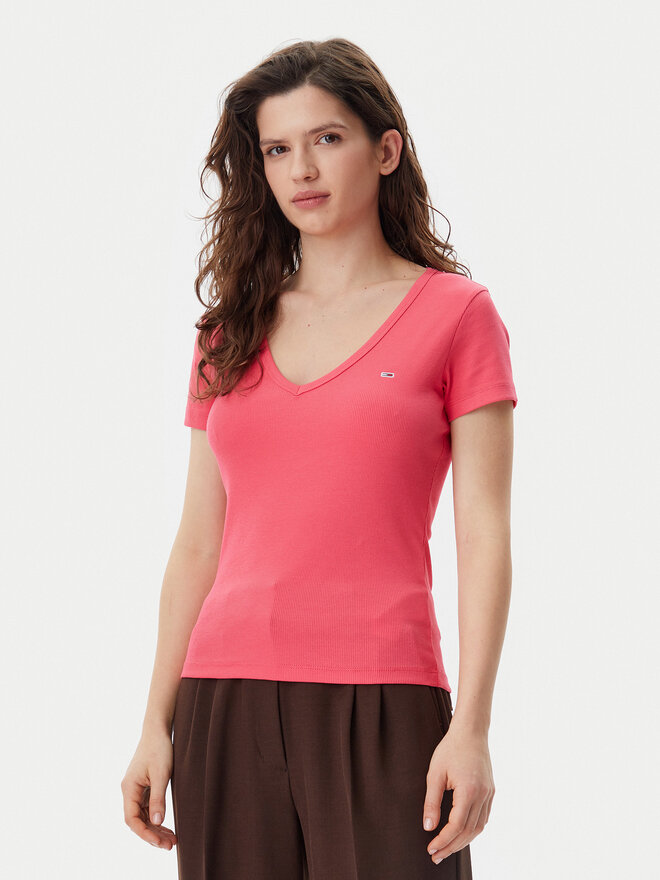 Tommy Jeans Tommy Jeans Camiseta Essential DW0DW17385 Rosa Slim Fit