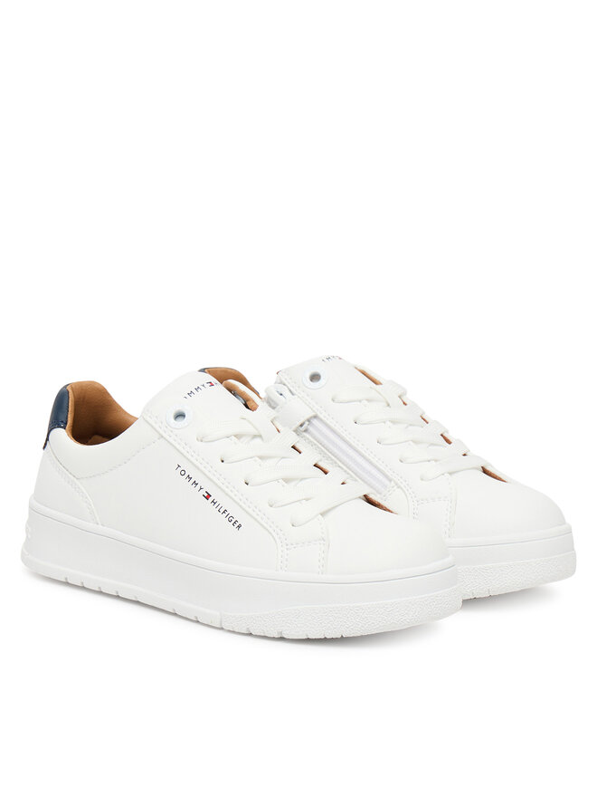 Tommy Hilfiger Snīkeri Tommy Hilfiger Low Cut Lace Up Sneaker T3X9-34091-1355 S Balts