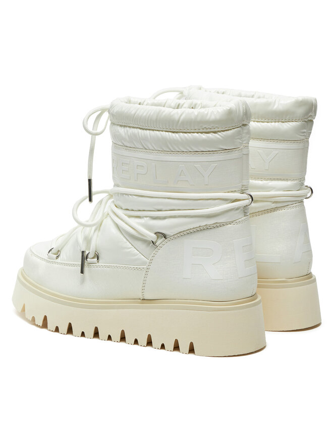 REPLAY Sněhule REPLAY Shiny-Effect Harper United Lace-Up GWF4R.000.C0002T Bílá