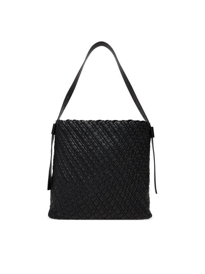 Tommy Hilfiger Handtasche Tommy Hilfiger Th Braided Maxi Hobo AW0AW18161 Schwarz