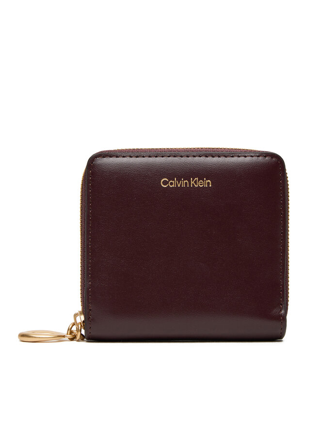 Calvin Klein Μικρό Πορτοφόλι Γυναικείο Calvin Klein Hardware Square Zip Around LV04F1044G Μπορντό