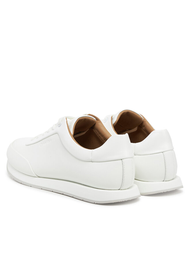 Calvin Klein Snīkeri Calvin Klein Low Prof Runn Laceup Rubb Lth HM0HM01707 Balts