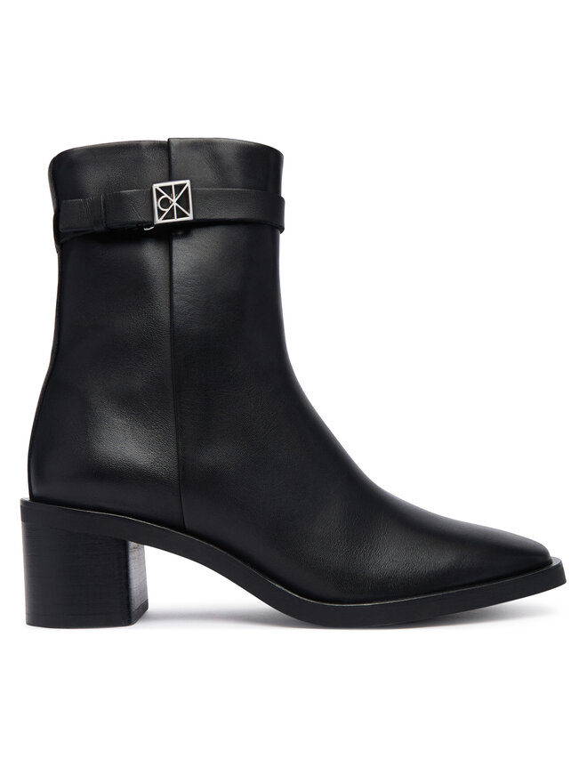 Calvin Klein Stiefeletten Calvin Klein Block Heel Ank Boot Lth Hdw HW0HW03171 Schwarz