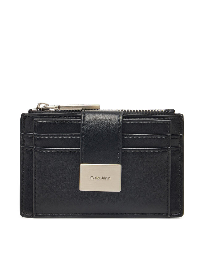 Calvin Klein Portfel damski Calvin Klein Hardware Snap Top Zip Cardholder K60K612959 Czarny