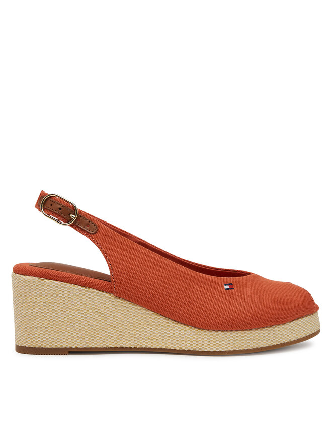 Tommy Hilfiger Espadryle Tommy Hilfiger Flag Mid Wedge Espad Slingback FW0FW08595 Pomarańczowy