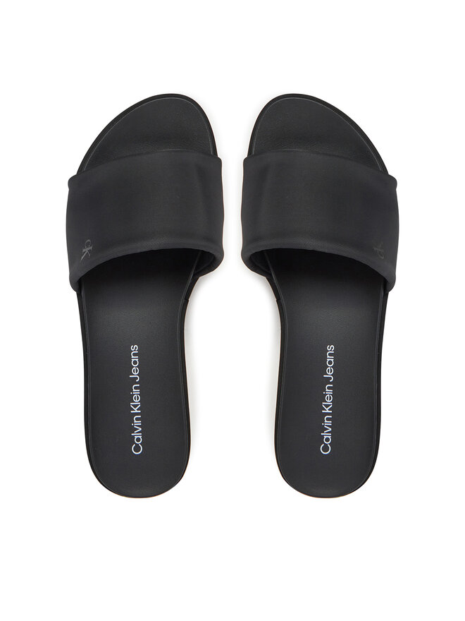 Calvin Klein Jeans Klapki Calvin Klein Jeans Flatform Sandal Slide In Nylon YW0YW01791 Czarny