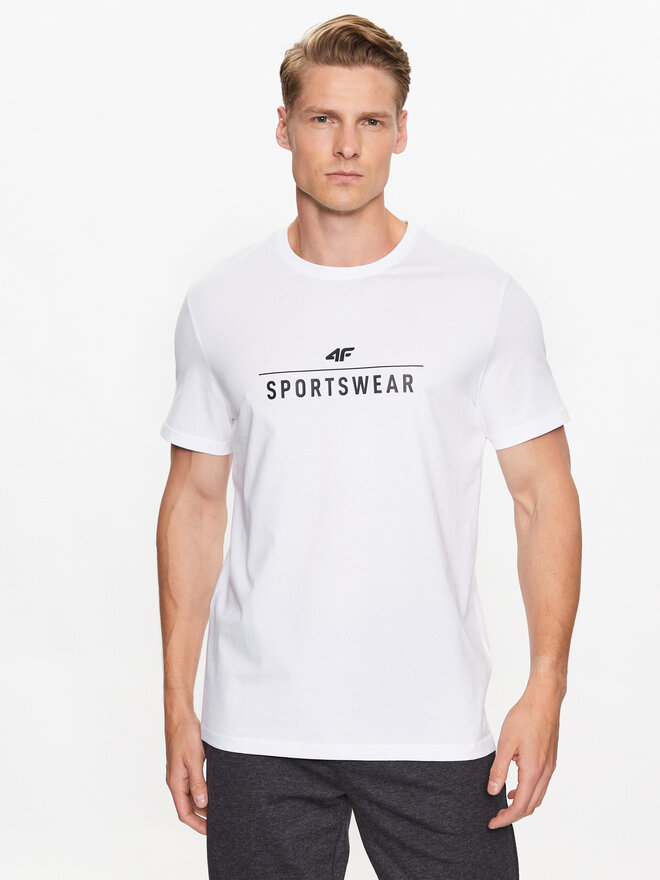 4F 4F Marškinėliai 4FSS23TTSHM539 Balta Regular Fit