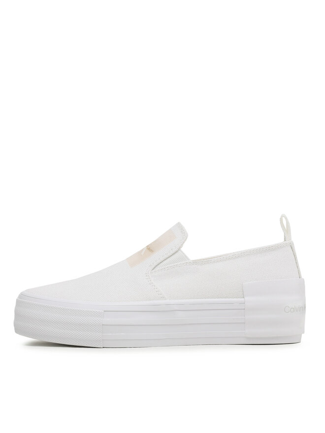 Calvin Klein Jeans Tenisky Calvin Klein Jeans Bold Vulc Flatf Slipon Wn YW0YW01040 Bílá