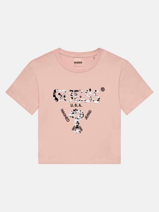 Guess Guess Marškinėliai J4YI46 K8FQ4 Rožinė Boxy Fit