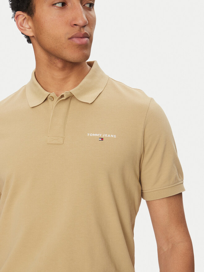Tommy Jeans Tommy Jeans Polo marškinėliai Linear DM0DM20914 Smėlio Regular Fit