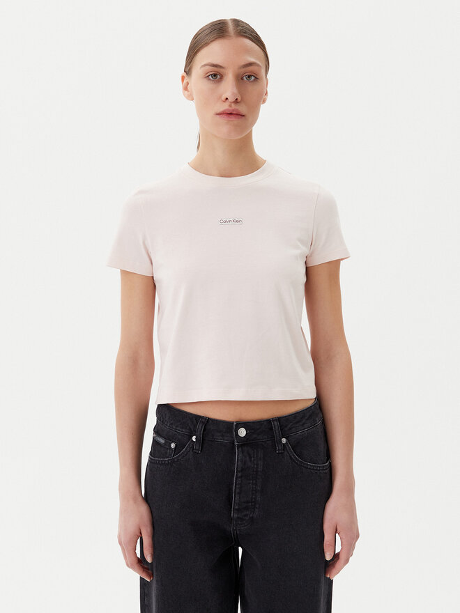 Calvin Klein Jeans Calvin Klein Jeans Camiseta Placed Institutional J20J225524 Rosa Slim Fit