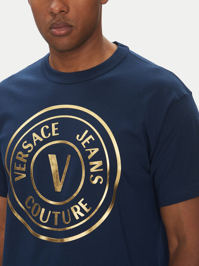 Versace Jeans Couture Versace Jeans Couture Póló 78GAHT01 Sötétkék Regular Fit