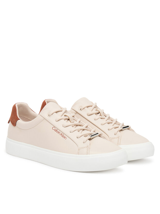 Calvin Klein Сникърси Calvin Klein Vulc Lace Up Lth W/Sue Bt HW0HW02571 Бежов