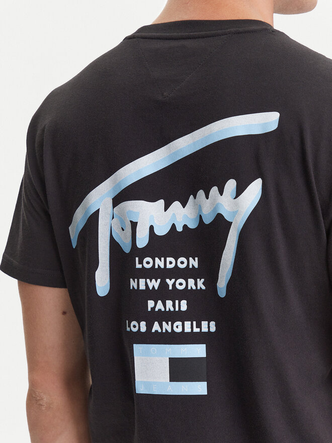 Tommy Jeans Tommy Jeans T-Shirt Signature City DM0DM21934 Schwarz Regular Fit