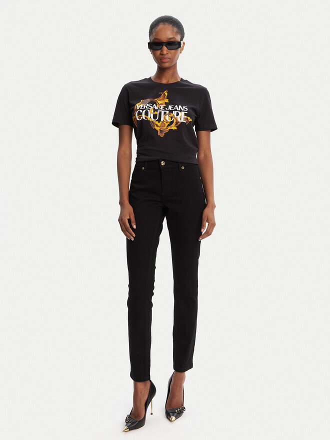 Versace Jeans Couture Versace Jeans Couture Camiseta 79HAHE06 CJ00E Negro Regular Fit