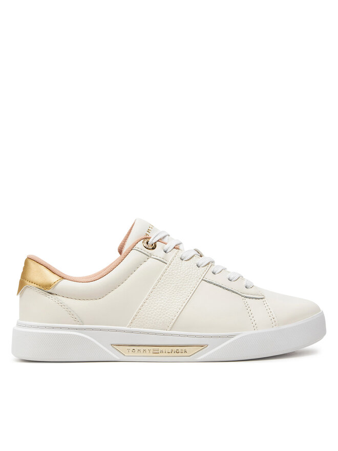 Tommy Hilfiger Sneakersy Tommy Hilfiger Chic Panel Court Sneaker FW0FW07998 Écru