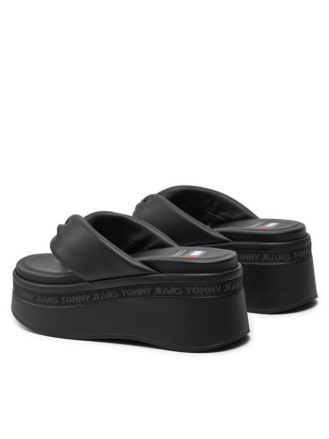 Tommy Jeans Zehentrenner Tommy Jeans Tjw Wedge Sandal EN0EN02457 Schwarz