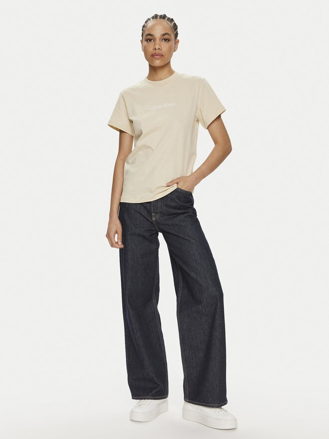 Calvin Klein Calvin Klein Camiseta Hero Logo K20K205448 Beis Regular Fit
