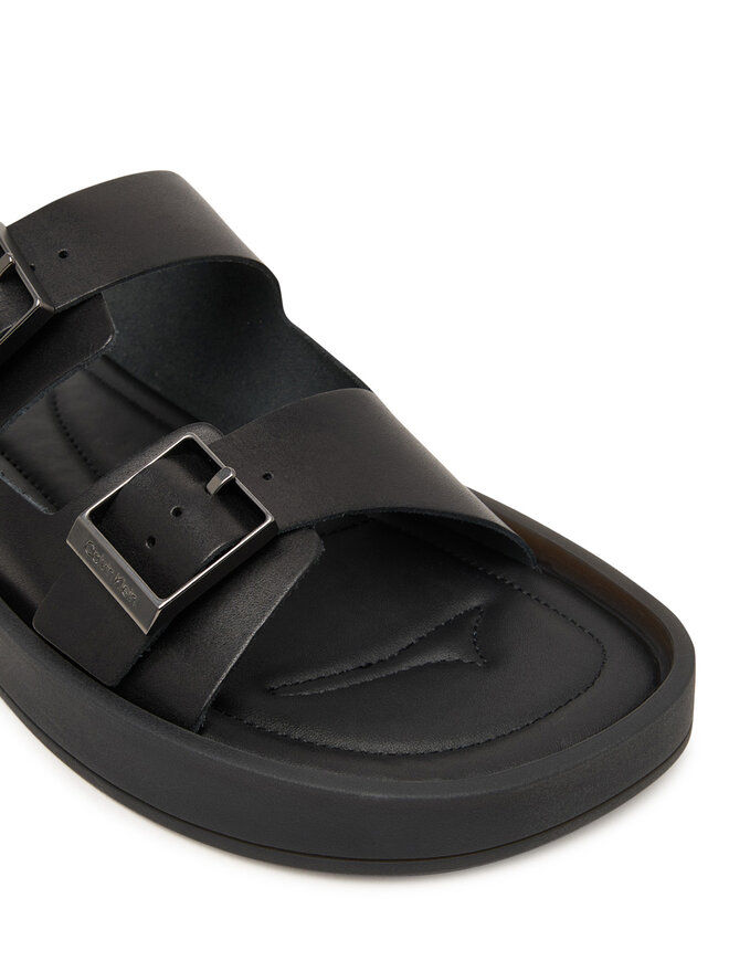 Calvin Klein Pantoletten Calvin Klein Ergon Double Bar Sandal Lth HM0HM02097 Schwarz