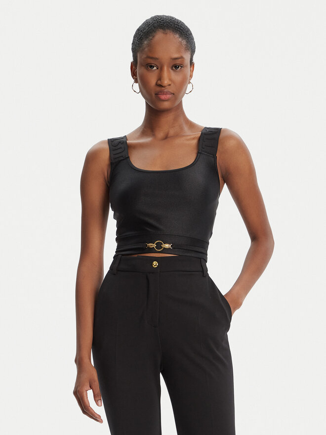Just Cavalli Just Cavalli Top Crop Element 79PAM2A6 Negro Slim Fit