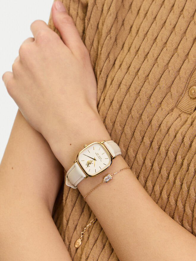 U.S. Polo Assn. Conjunto de reloj y pulsera U.S. Polo Assn. Keira USP6396TW Blanco