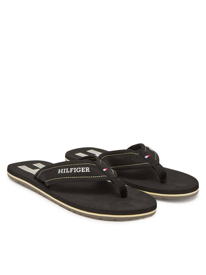 Tommy Hilfiger Čības uz pirksta Tommy Hilfiger Hilfiger H Padded Beach Sandal FM0FM05536 Melns