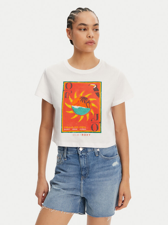 Roxy Roxy Camiseta ERJZT05921 Blanco Relaxed Fit